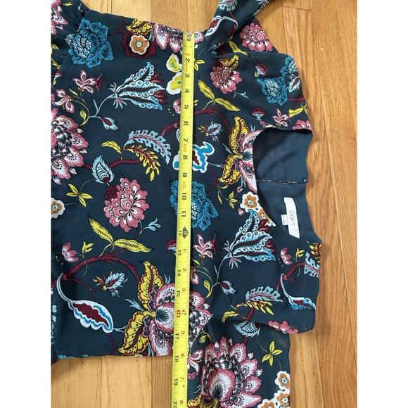 Ann Taylor Loft Top Small Colorful Floral Peplum Long Sleeve Boho Blouse Worn 1x - Picture 8 of 11